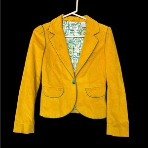 Original Penguin Vintage Mustard Blazer with Green Piping Trim Size 2